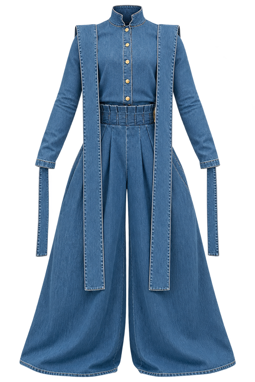 Cascading Denim Ensemble — complete outfit without model