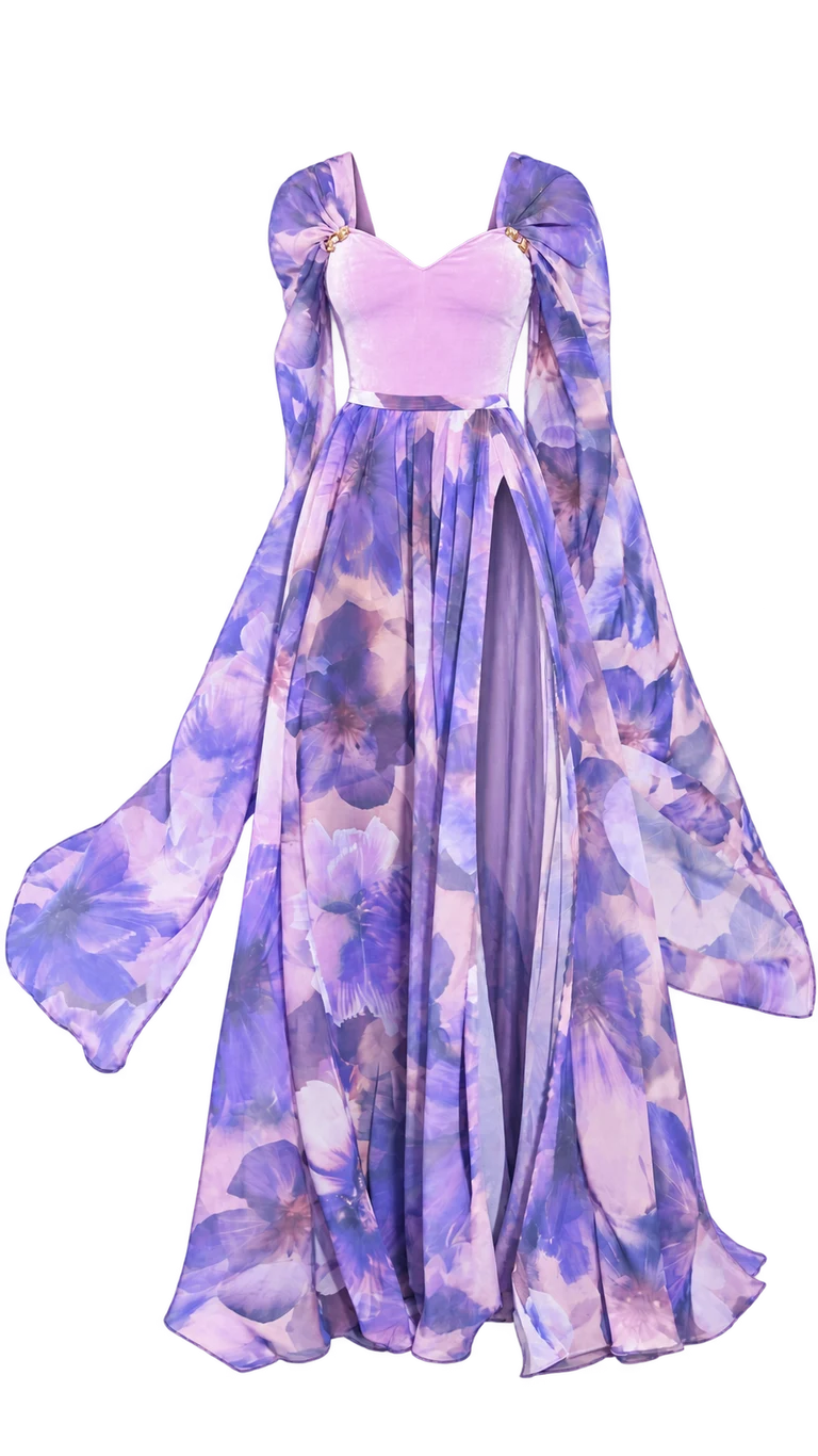 Genteel Spring Floral Corset Dress — complete outfit without model