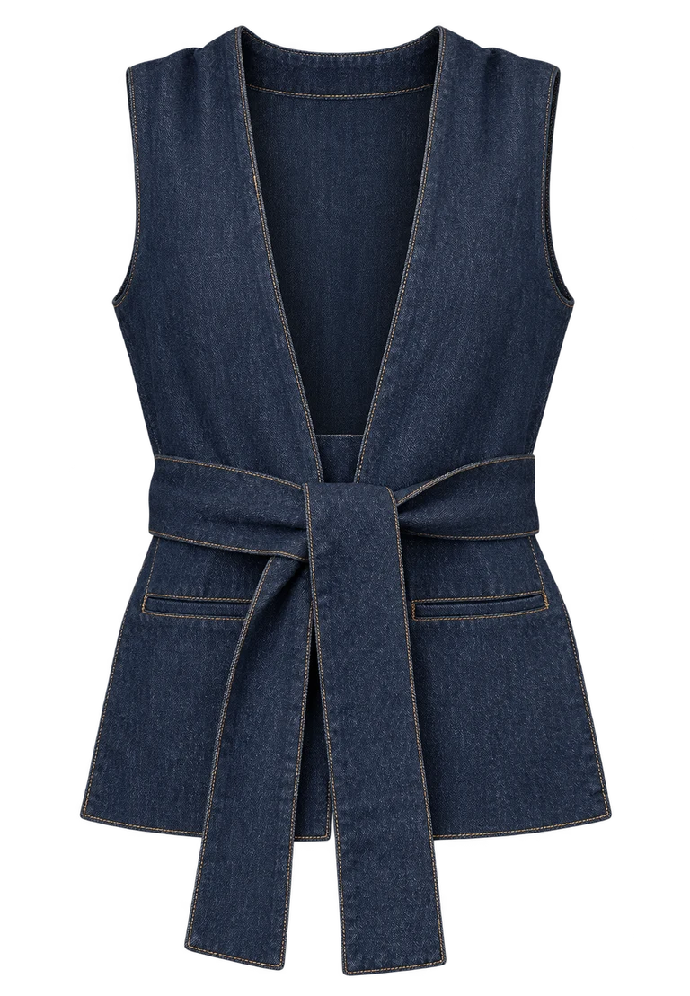 Denim Allure Set — Default appearance — top front; reference-based garment reconstruction