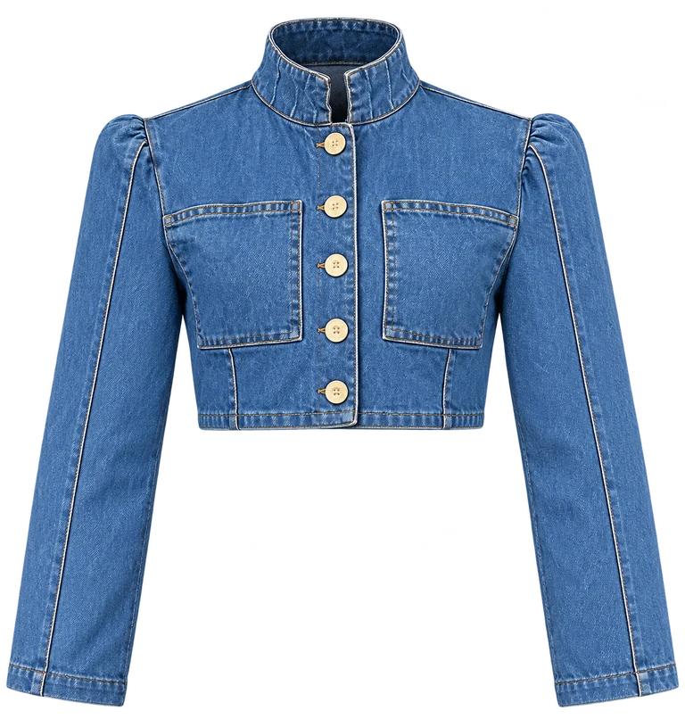 Denim unisex Rebel — Default appearance — top front; reference-based garment reconstruction