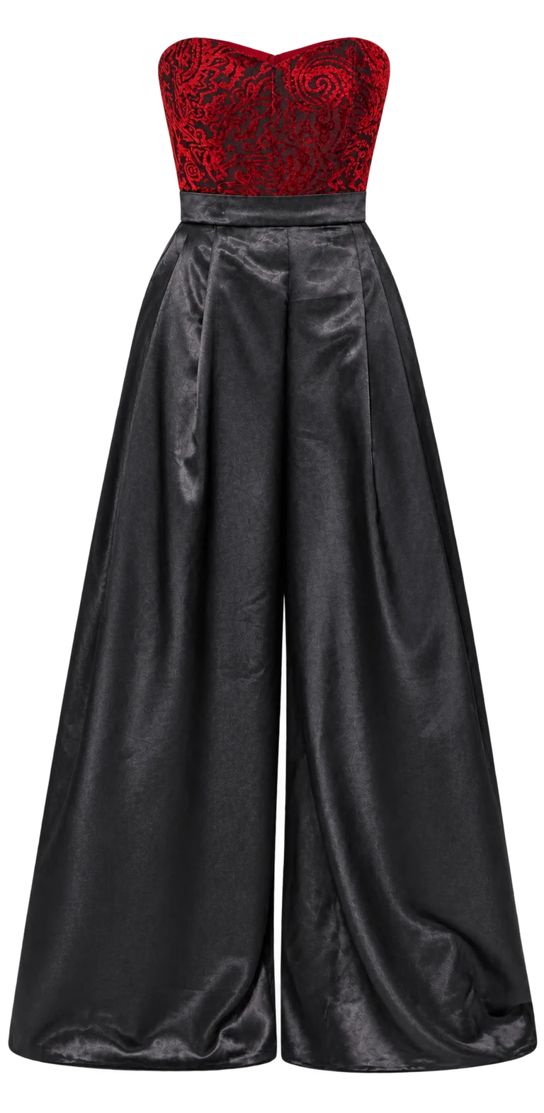 Corset Jumpsuit with black wide legged pant — complete outfit without model