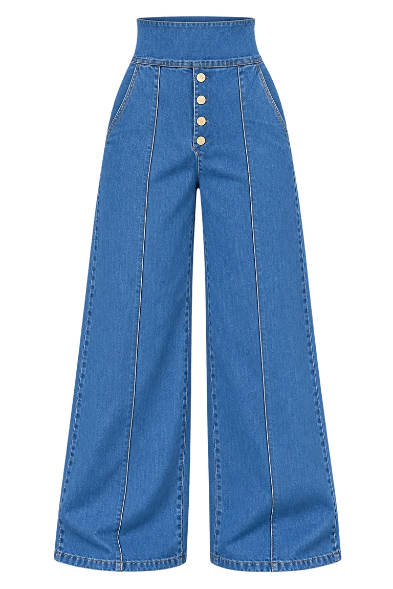 Denim unisex Rebel — Default appearance — bottom front; reference-based garment reconstruction