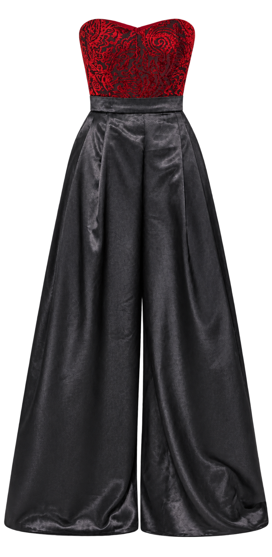 Corset Jumpsuit with black wide legged pant — complete outfit without model