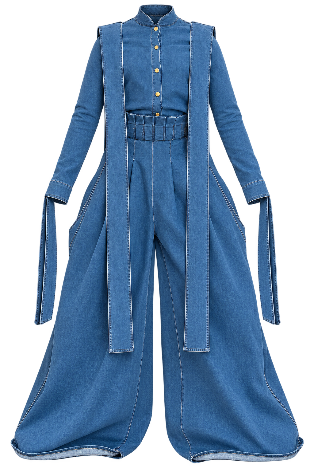 Cascading Denim Ensemble — complete outfit without model