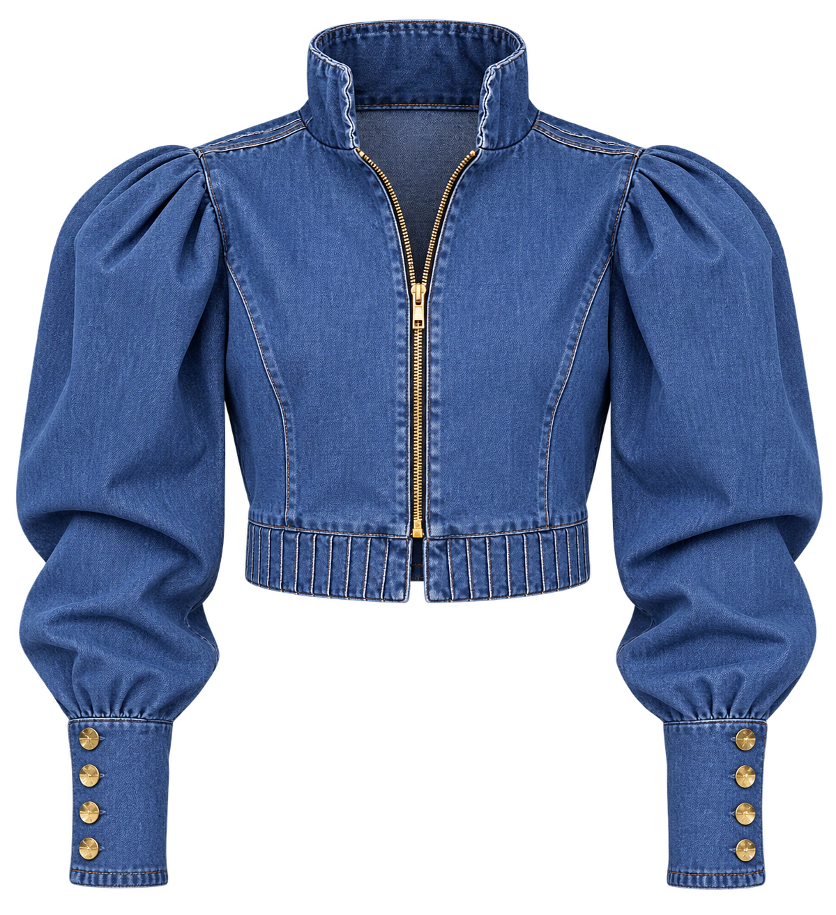 Denim Miiconic set — Default appearance — top front; reference-based garment reconstruction