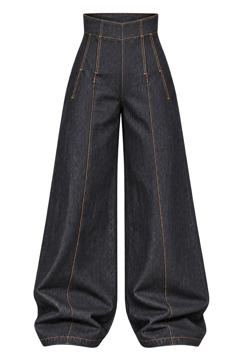 Eclipse Denim Set — Default appearance — bottom front; reference-based garment reconstruction