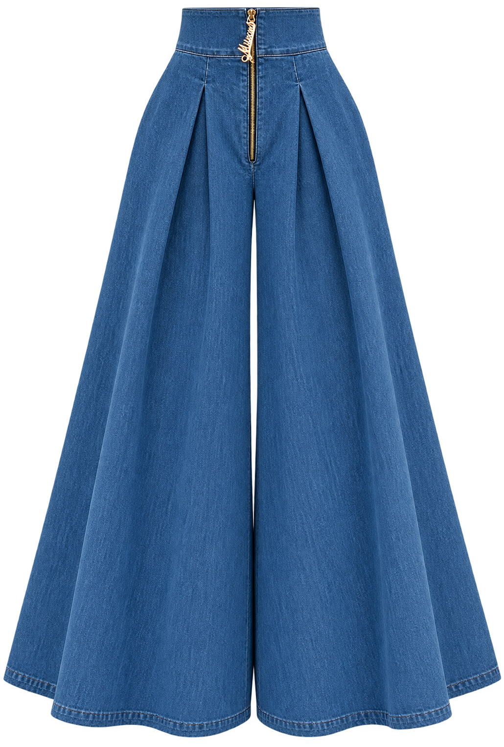 Denim Allure Top and Bottom — Default appearance — bottom front; reference-based garment reconstruction