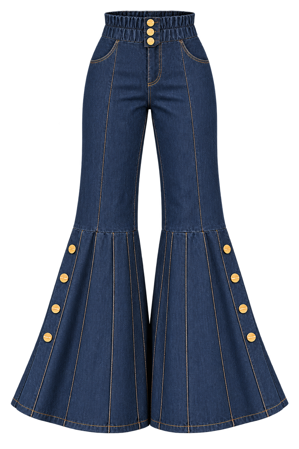 Denim Miiconic Set — Default appearance — bottom front; reference-based garment reconstruction