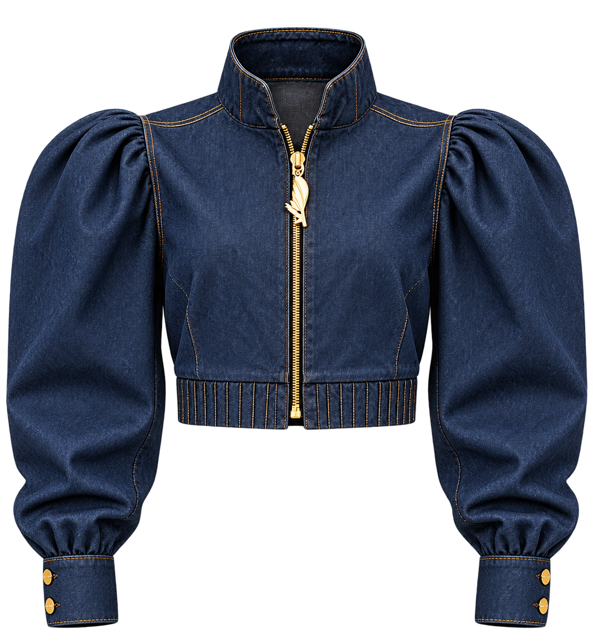 Denim Miiconic Set — Default appearance — top front; reference-based garment reconstruction
