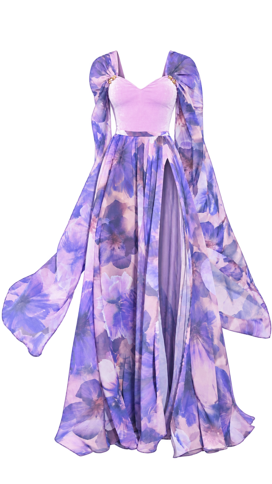 Genteel Spring Floral Corset Dress — complete outfit without model