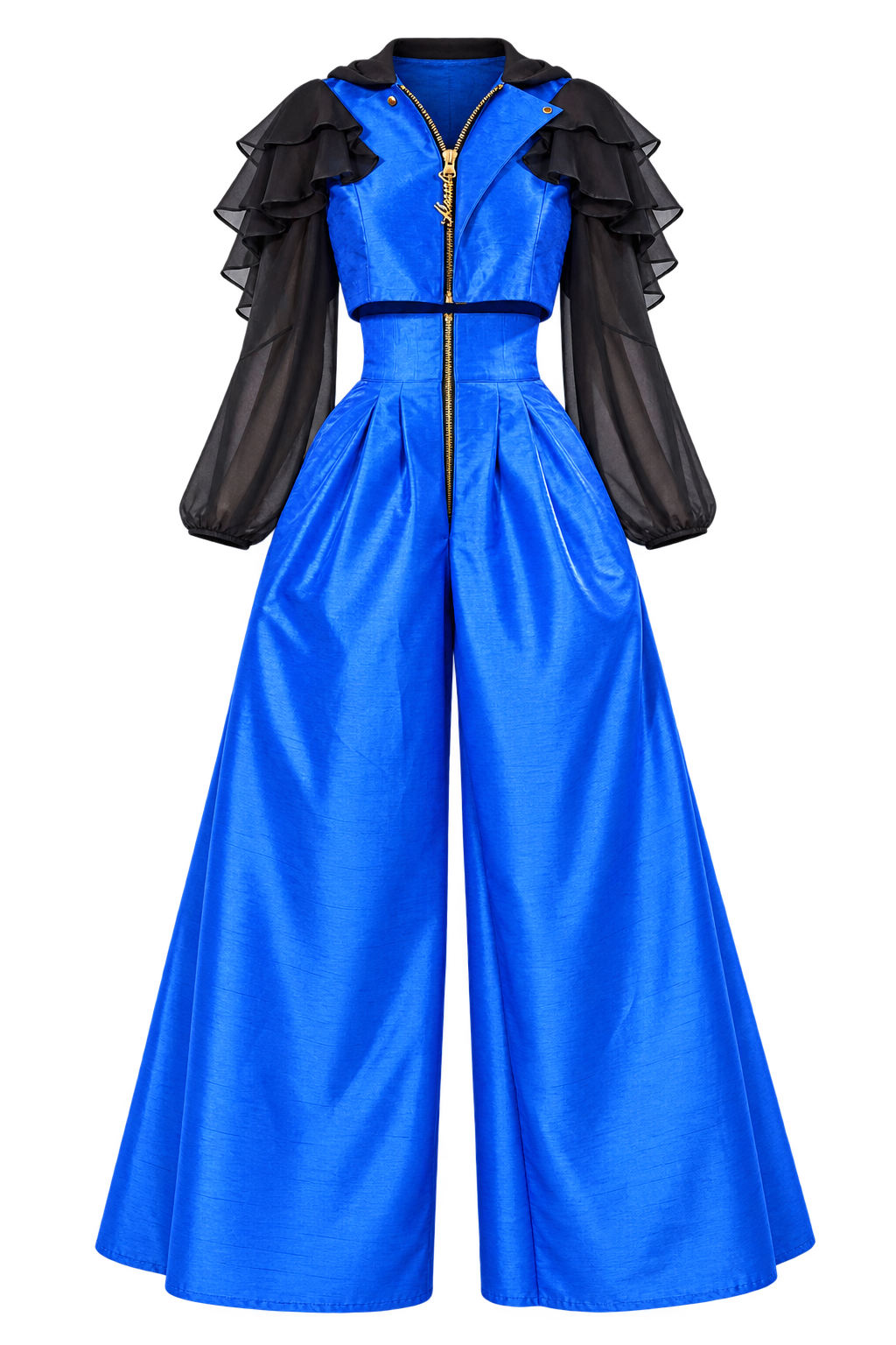 Genteel Elevated Jumpsuit — Blue — complete outfit without model
