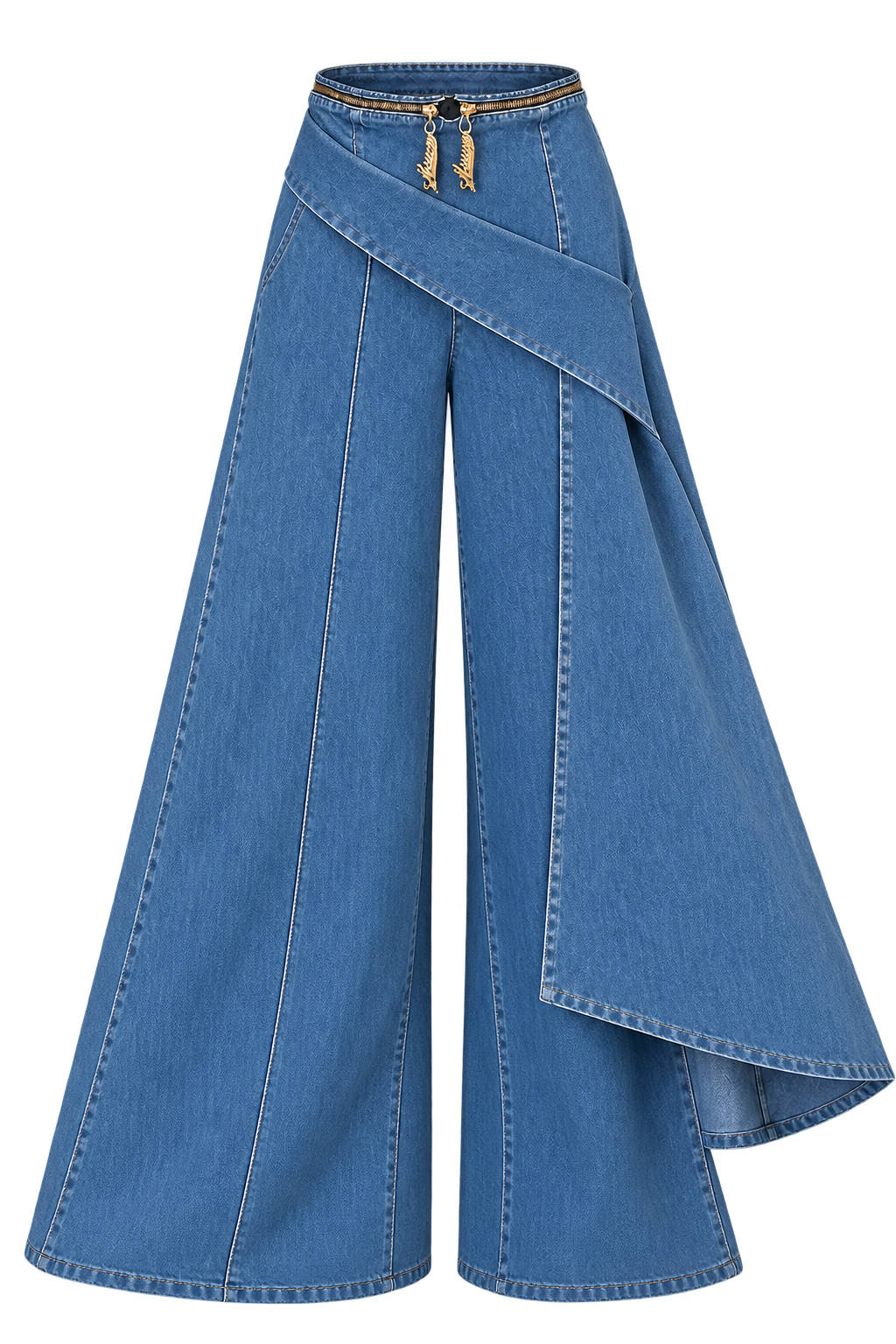 Denim Divario — Default appearance — bottom front; reference-based garment reconstruction