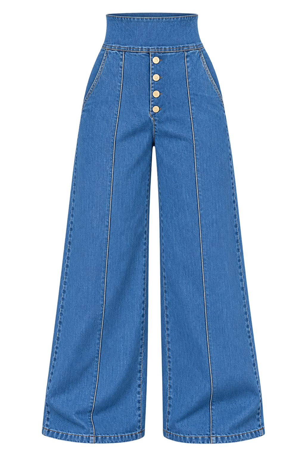 Denim unisex Rebel — Default appearance — bottom front; reference-based garment reconstruction